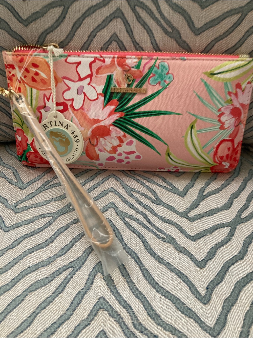 Spartina 449 East West Wristlet Flamingo Floral
